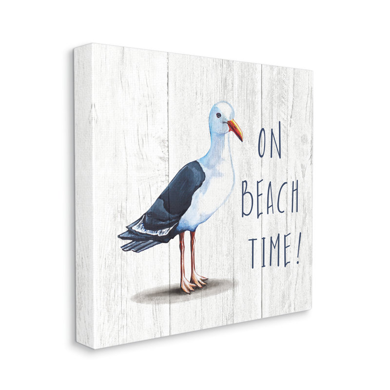 On Beach Time - Peinture, Toile tendue, H 17 po x l 17 po x P 1,5 po