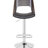American Design Bar Stool With Curved Seat, Diamond Back, And Adjustable Height In Weathered Oak Swivel Finish, Black Upholstery