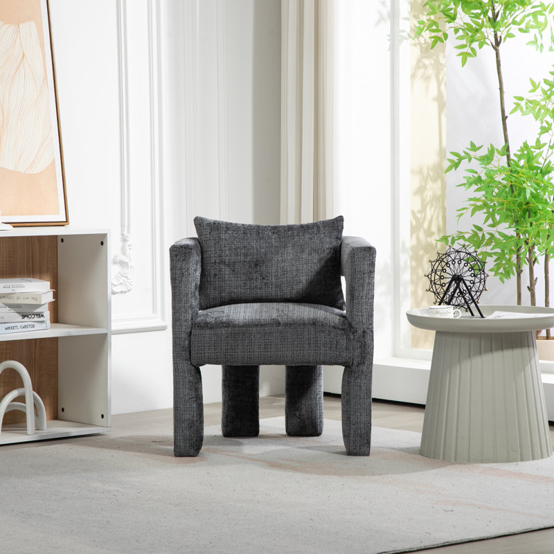 Upholstered Armchair, Dark Grey