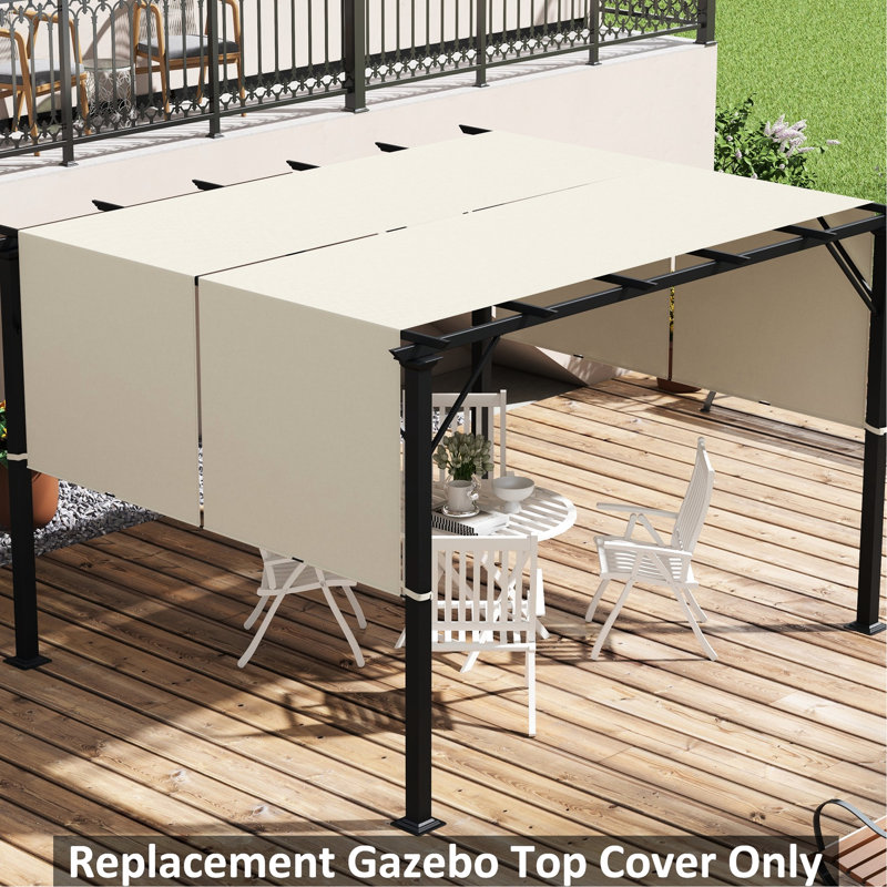 Auvent de remplacement pour pergola, 2 pièces 4 x 18 pi, protégé, kaki, convient à la pergola 11 11,8 pi, procédure d'installation simple compatible avec un assemblage facile