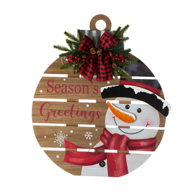 Décoration de véranda de Noël en forme de bonhomme de neige illuminé 30 po Lisdale