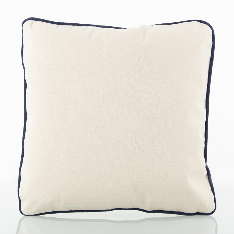 Taie d'oreiller 12 x 12, Naturel / bleu marine
