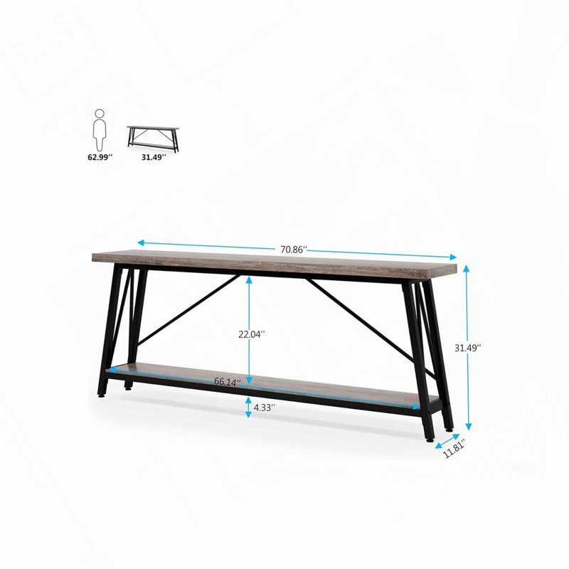 Console industrielle 70,9 po, Gris