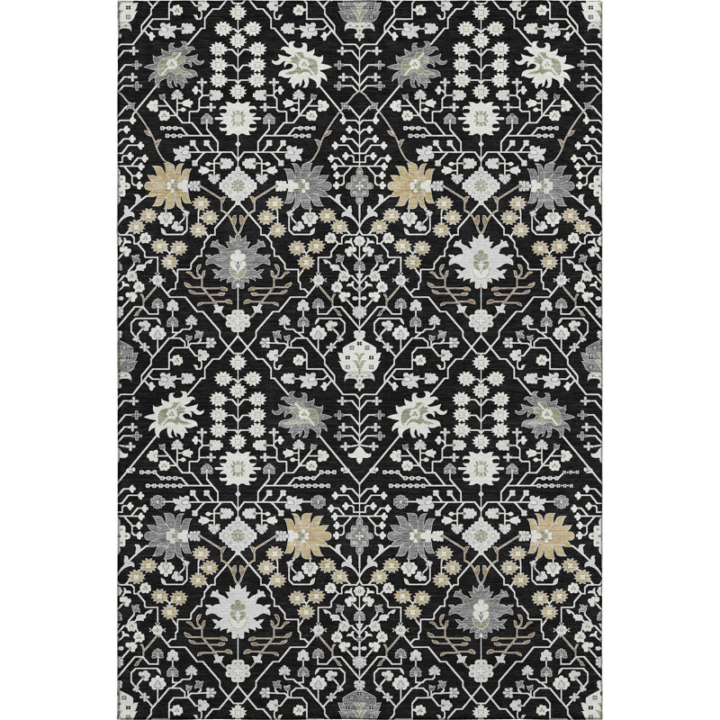 Premium Machine Washable Guada AMF1009 Oriental Rug, Rectangle 9' x 12'