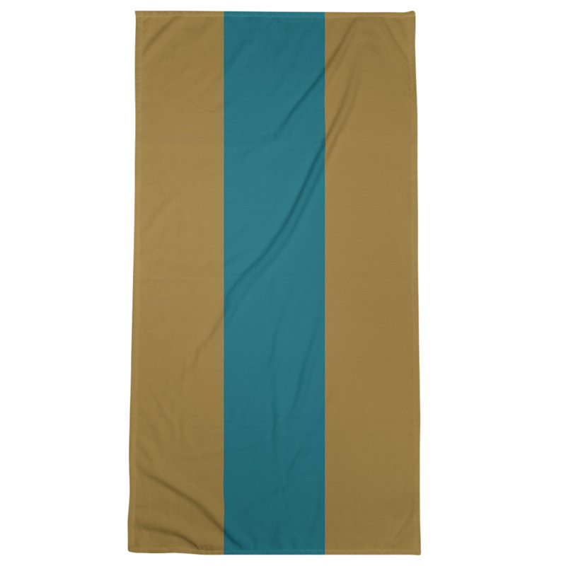 Cotton Blend Beach Towel, Light Gold/Light Teal