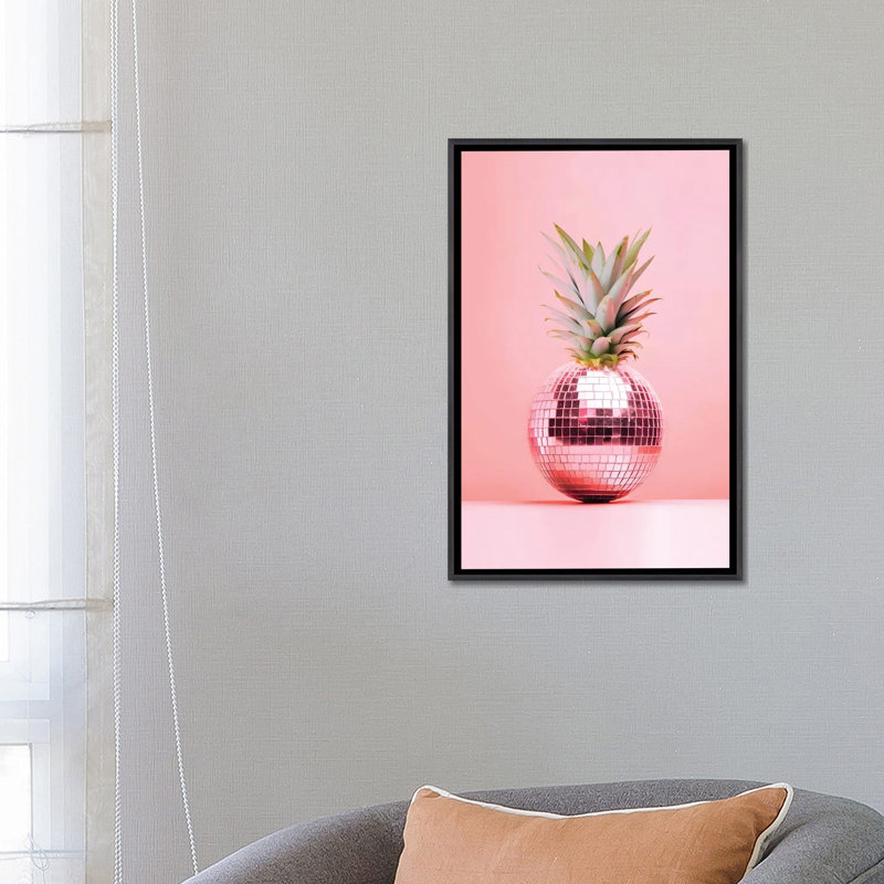 «Peach Fuzz Pineapple», reproduction d'art sur toile encadrée, H 26 po x l 18 po, Toile à cadre flottant sans passe-partout