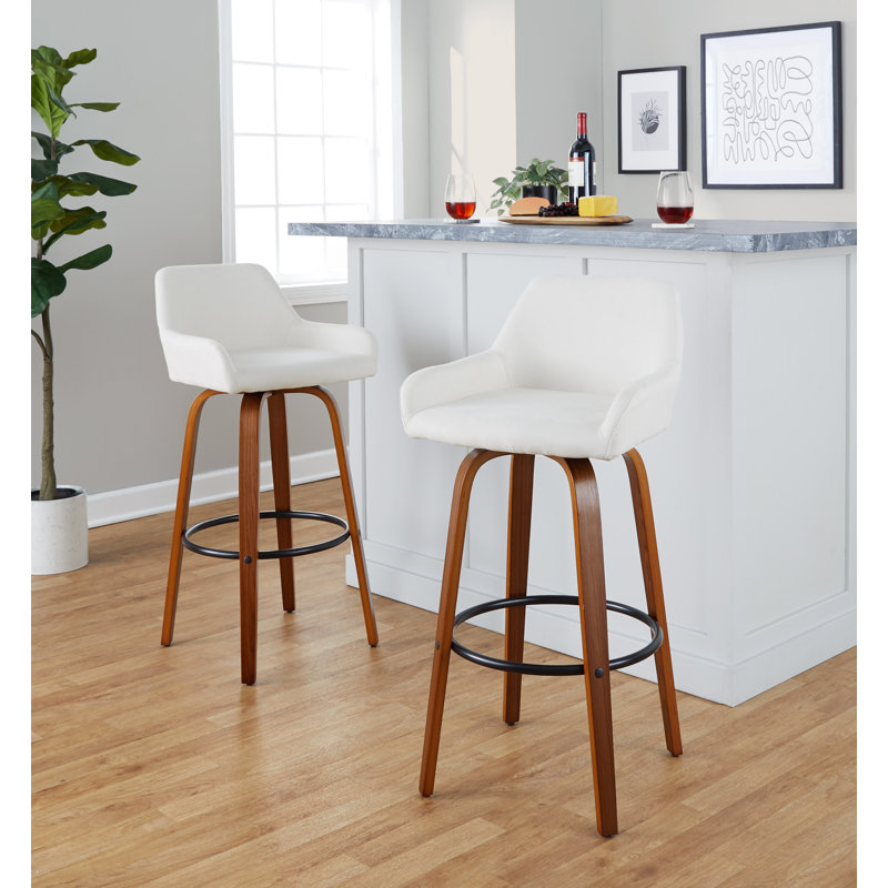 Ensemble de 2 tabourets de comptoir Daniella, Noyer, Tabouret de bar (siège d'une hauteur de 30 po)
