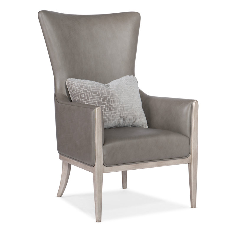 Kyndall Club Chair With Accent Pillow, Gray