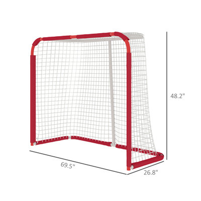 Soozier Soccer Goal, 6 x 4 ft All Weather Practice Soccer Net with Steel Frame, PE Mesh, Soccer Training Equipment for Indoor and Outdoor Use, Easy Assembly