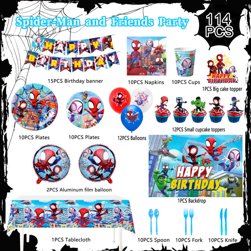Accessoires de fête d'anniversaire Spider