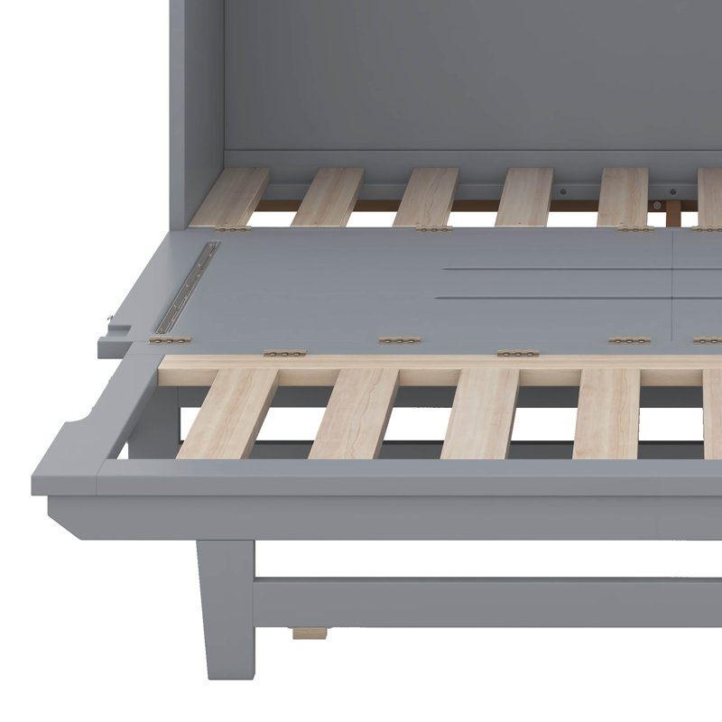 Lit escamotable avec pieds en fer, design moderne, Gris