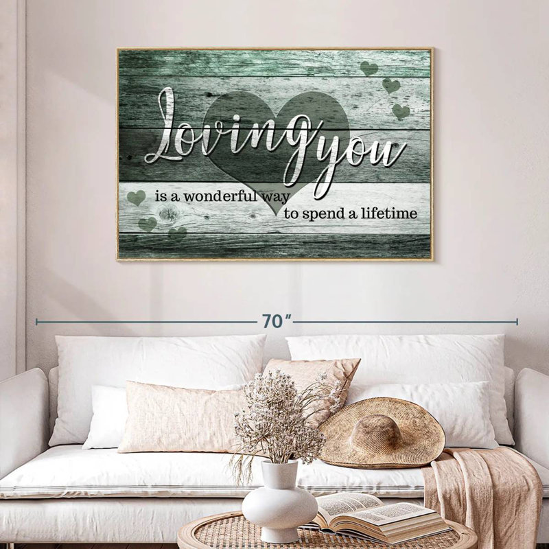 Citation de mariage «I Love You» II, Cadre flottant en bois naturel, 46 po x 31 po