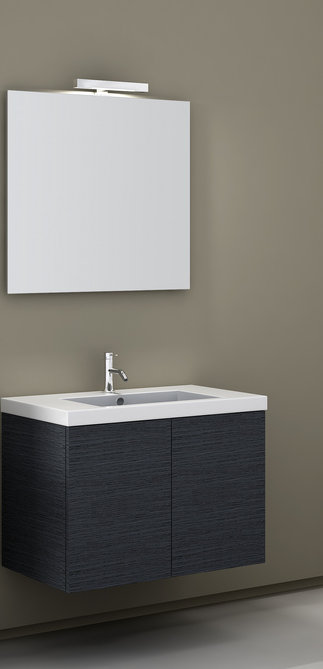 Ensemble de meuble-lavabo pour salle de bain à fixation murale 31,1" avec miroir Jaylin
