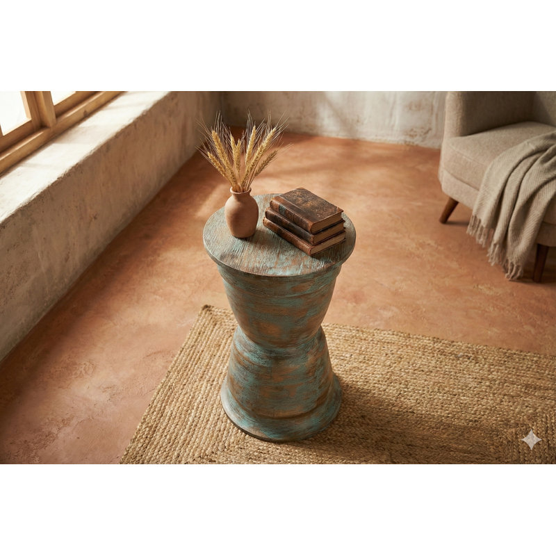 Table d'appoint à piédestal en bois massif 20 po, support carré compact pour plante 12 po et table de bout