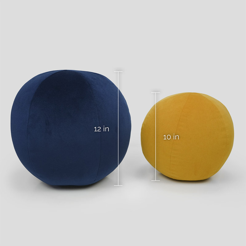 Posh Ball Reversible Throw Pillow, 10"H x 10"W, Mustard