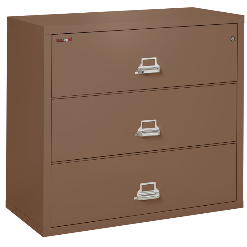 3 - Drawer File Cabinet, Tan, Key Lock