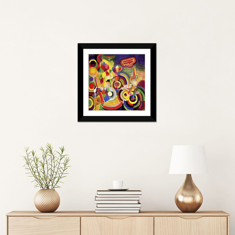 « hommage to bleriot », reproduction d’art sur toile Robert Delaunay, H 16 po x l 16 po x P 1 po, Blanc