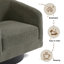 Upholstered Swivel Barrel Chair With Solid Wood Base-1223878797