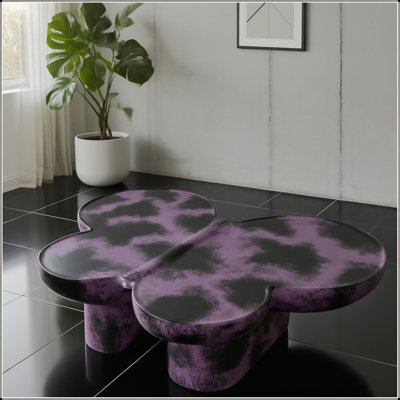 Modern Coffee Table Faux Travertine Textured For Livingroom/Office