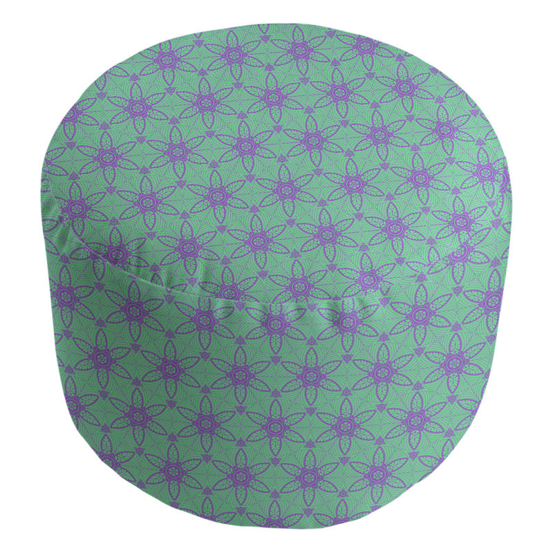 repose-pieds cercles ornés Leffel, Vert / mauve