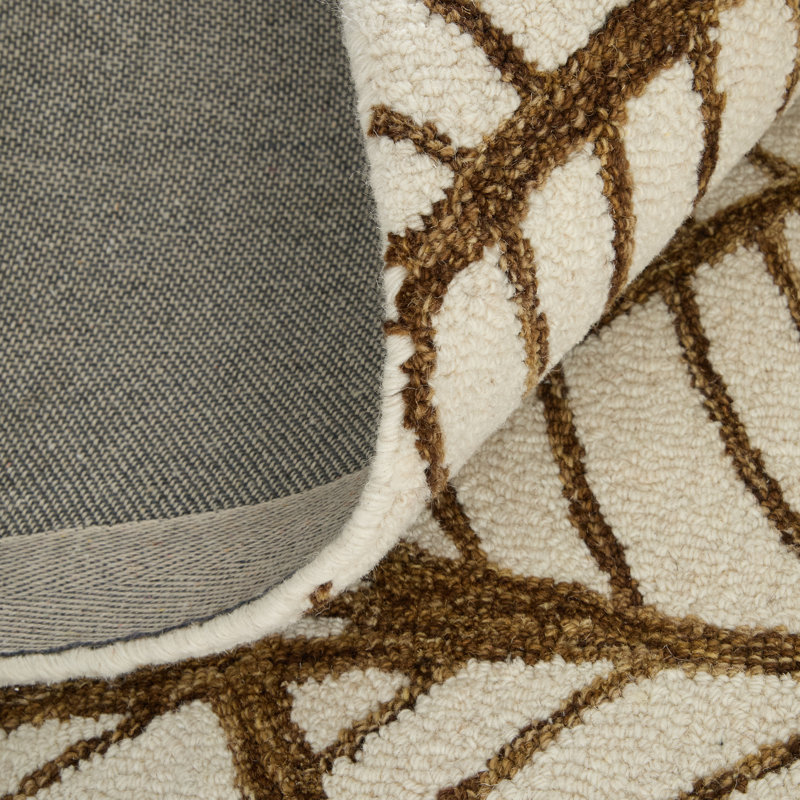 Wallace Modern Ikat White Area Rug, Rectangle 8' x 10'