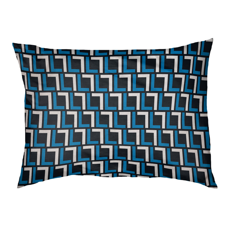 Coussin pour chien Brossard, Très grand (l 40 po x P 50 po x H 6 po), Noir / bleu Carolina / blanc