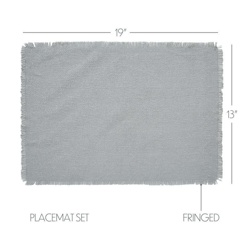 Burlap 100% Cotton Solid Colour Rectangle Placemat, Grey