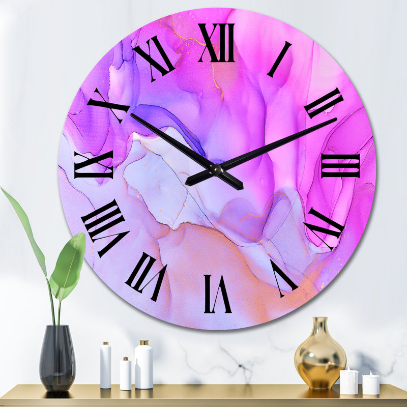 Horloge murale rose, Grand