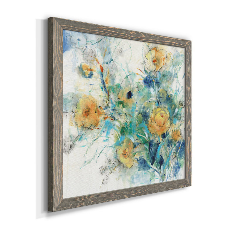 " Flower Study II ", 27.5" H x 27.5" W x 1.5" D, Gray Framed