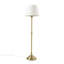 Lampe sur pied traditionnelle, finition laiton antique avec abat-jour empire blanc cassé
