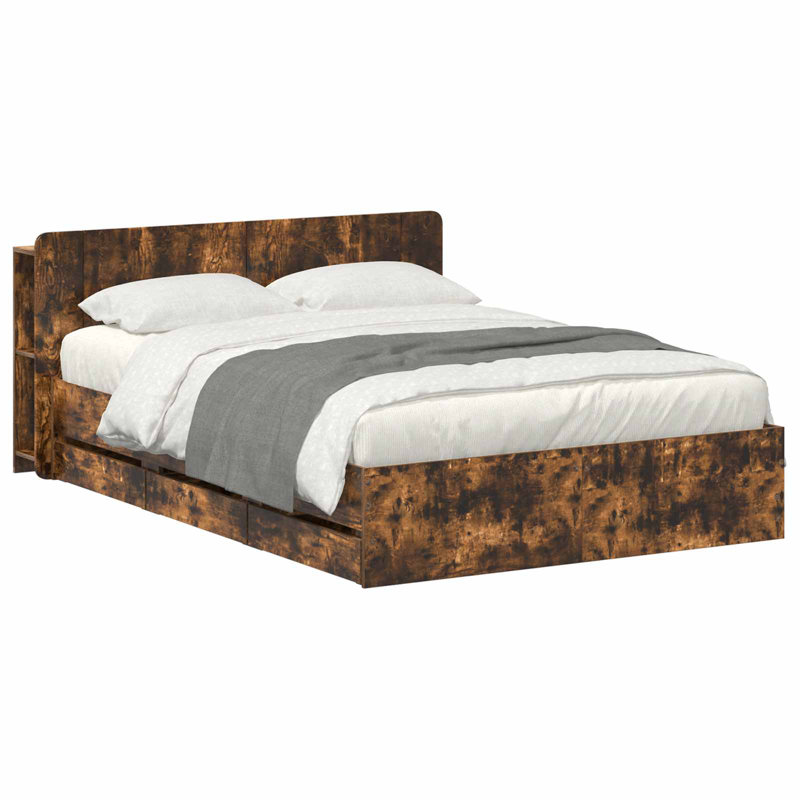 Bed Frame, Double (4'6), Smoked Oak