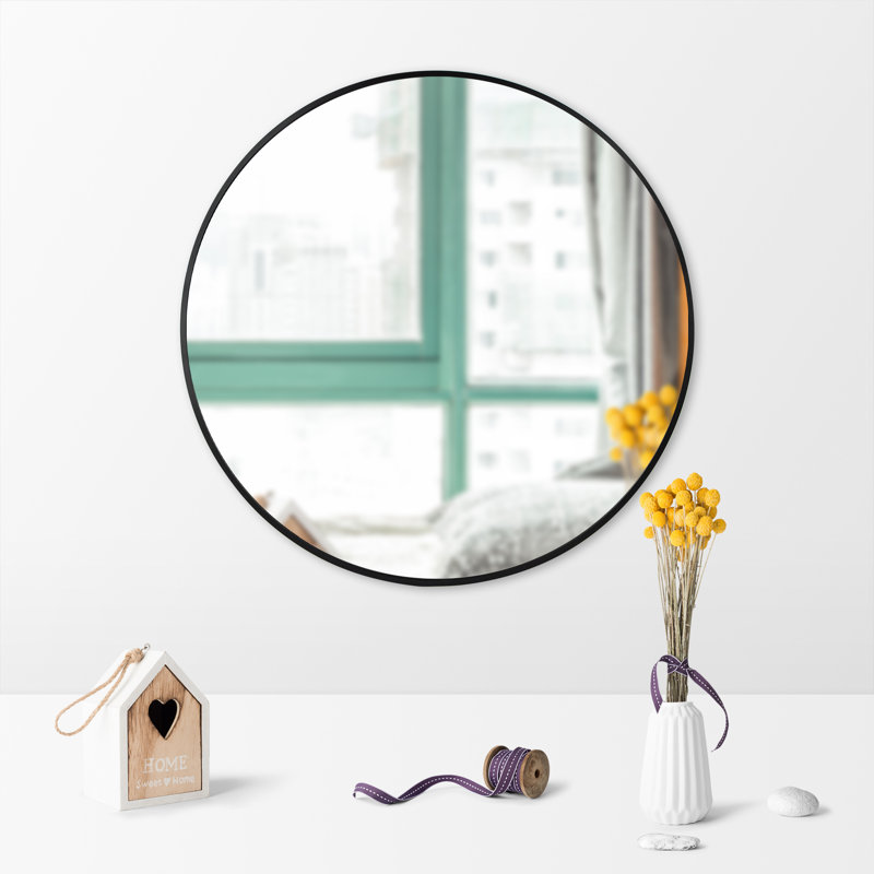 Ensemble de 3 miroirs muraux Linne, 24 po x 24 po, Noir