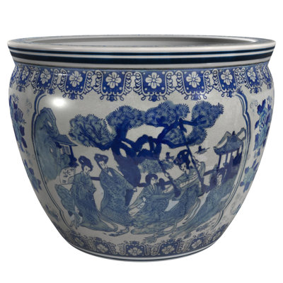 Ladies Chinese Porcelain Pot Planter