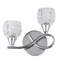 Burroughs 2-Light Dimmable Cut Glass Chrome Flush Mounted Sconce Wall Light