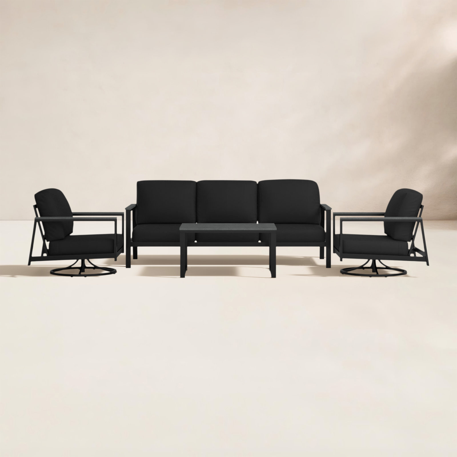 Townsend 5-Person Patio Seating Group, Canvas Black Sunbrella® Canvas