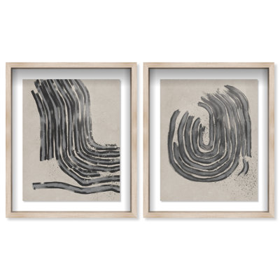 Two Spaces Set Framed Graphic Art