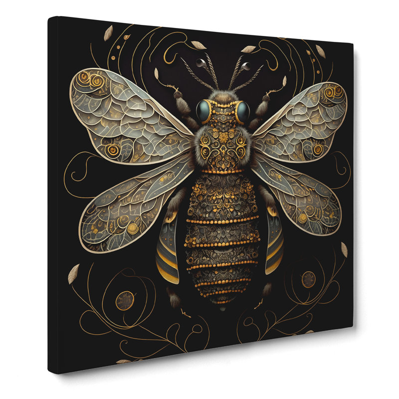 Bee Paisley Art - Print, 35cm H x 35cm W x 3cm D