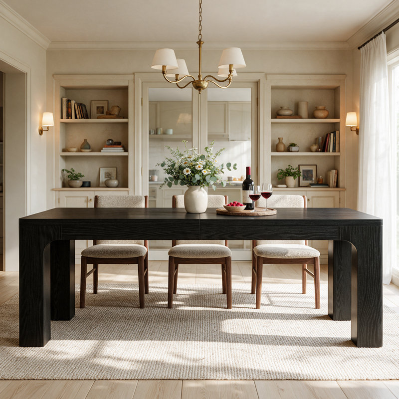 78.74" Extra Long Dining Table, Modern Kitchen Table for 8-10 People