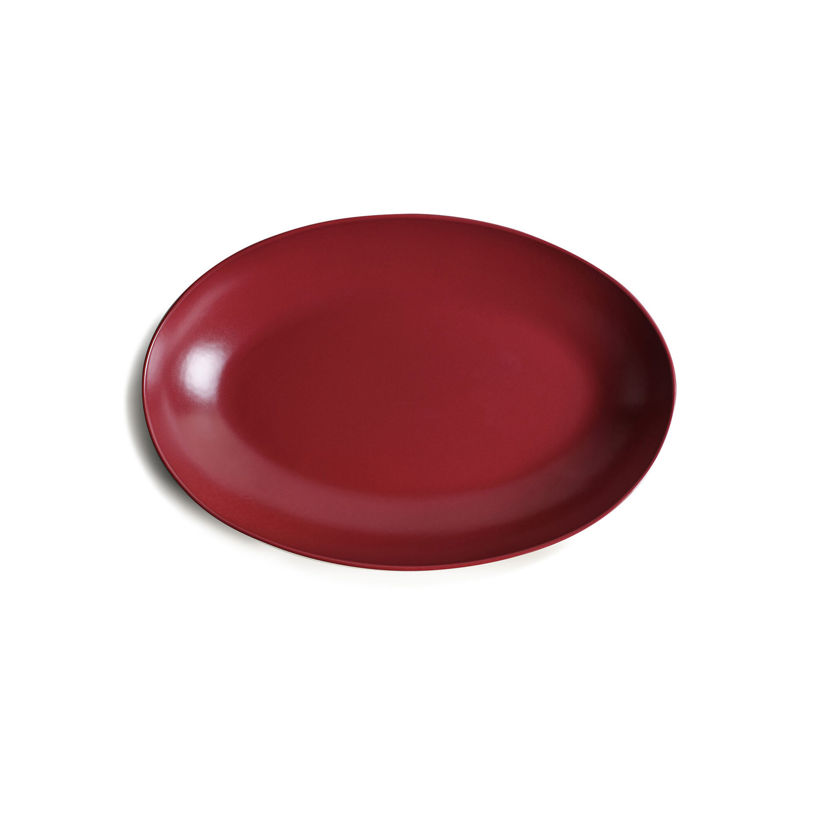 Ceramic Low Oval Serving Bowl, Plum