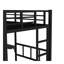 Lit superposé simple au-dessus de simple avec garde-robe intégré, lit superposé en métal avec lit gigogne, bureau pliable, échelles, conception à réduction de bruit, noir-444368621