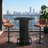 39.4" Bar Table, Round Bistro Pub Table with Metal Ring Footrest, Only Table-1170753689
