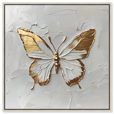 Simple Golden Butterfly Canvas by Art Remedy