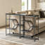 Console de table d'entrée 31,5 pouces avec tablettes de rangement ouvertes à 5 niveaux, canapé mince pour le couloir, le salon, la chambre à coucher, structure en métal noir et panneau de particules