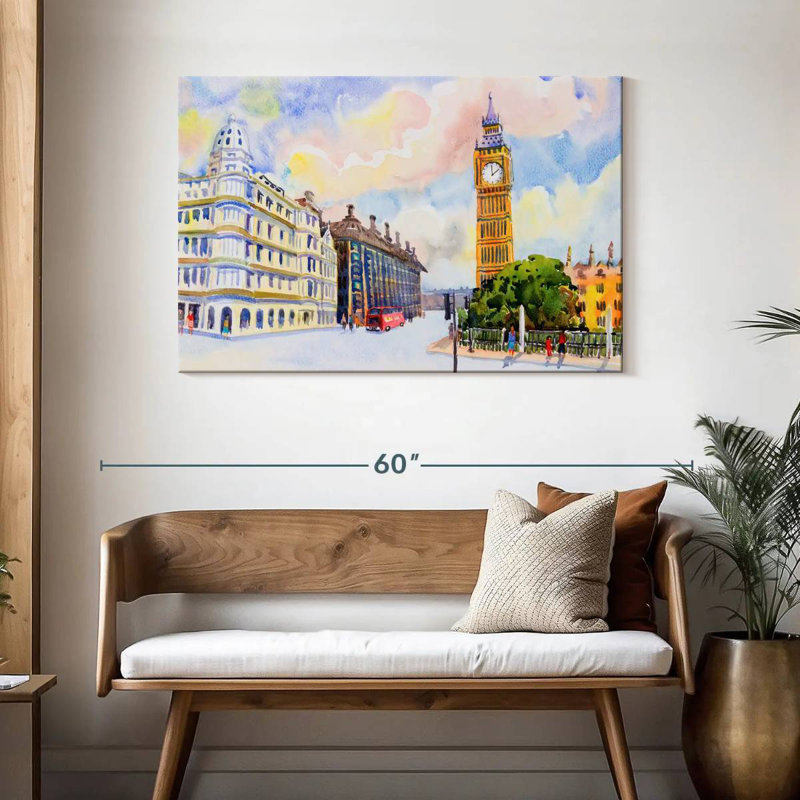Sirpi London, aquarelle, H 30 po x l 45 po