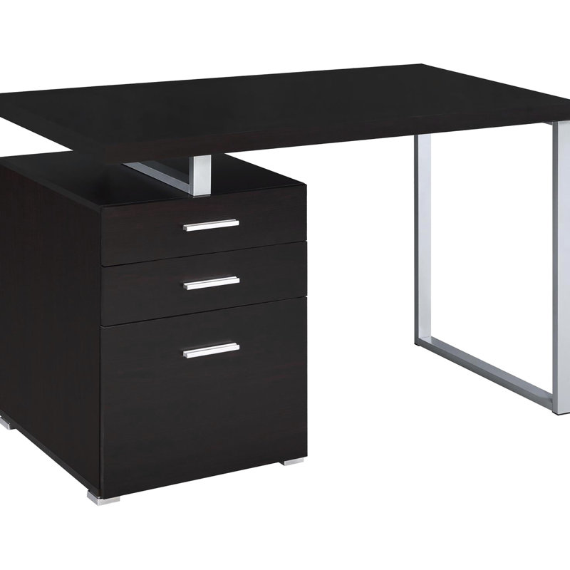 Bureau d'ordinateur contemporain Cappuccino 3 pour un espace de travail organisé
