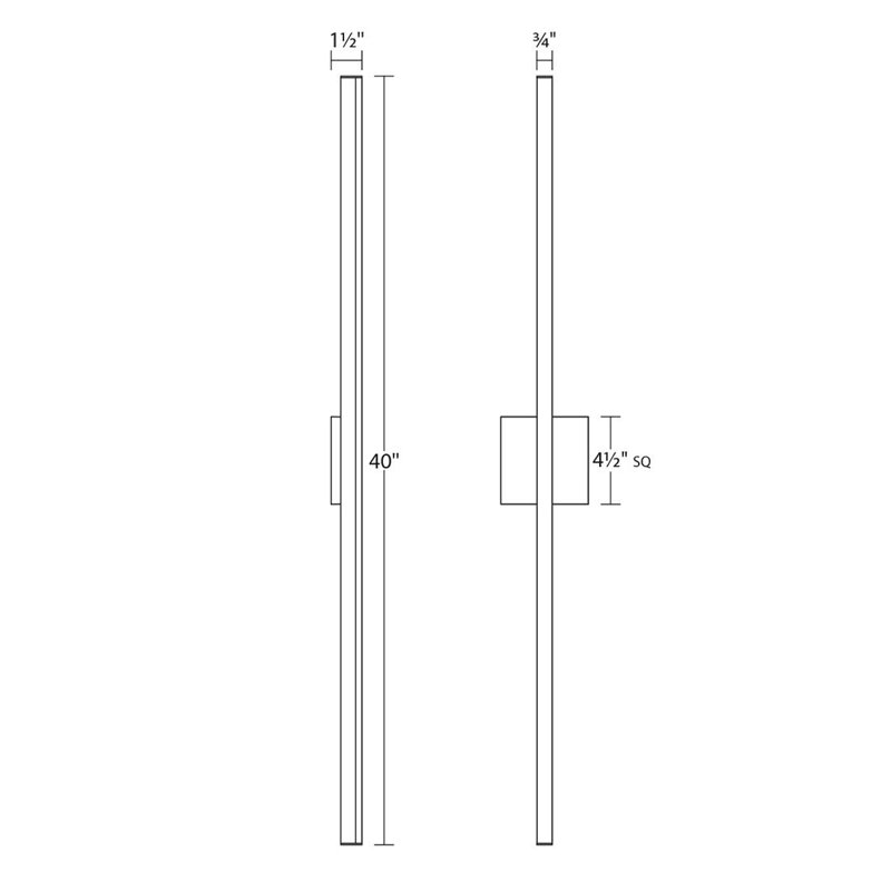 Stix 1 - Light LED Bath Bar, Bright Satin Aluminum