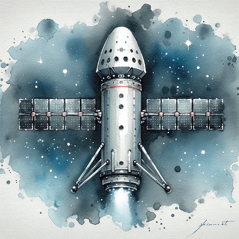 Orbital Outpost sur impression sur toile, H 12 po x l 12 po x P 1 po