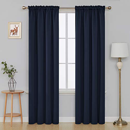 Room Darkening Curtain Pair, 52" W x 54" L, Navy Blue