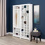 Étagère à chaussures Kahl 36 paires, l 23,5 po x H 72,5 po x P 13 po, grande armoire à chaussures avec 36 casiers, rangement compact, blanc-28331220