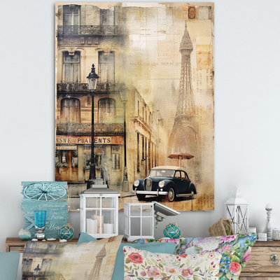 Paris Chronicles, collage rétro sur toile